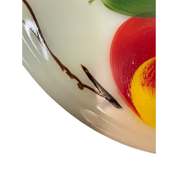 Vintage Fire King Ivory Apple Glass Lid 8 1/4 Inches For Casserole Dish - Picture 2 of 10